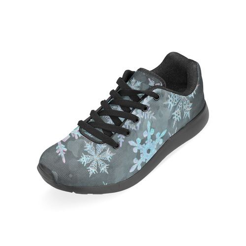 Snowflakes, snow, white and blue Women’s Running Shoes (Model 020)