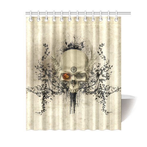 Amazing skull with wings,red eye Shower Curtain 60"x72"