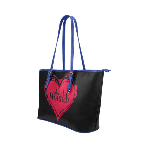 NASTY WOMAN ART HEART for powerwomen Leather Tote Bag/Large (Model 1651)