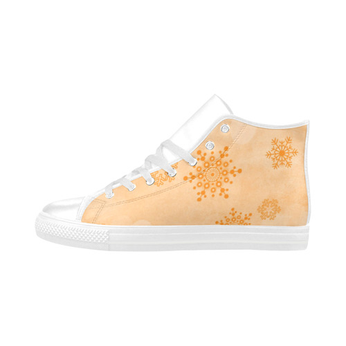 Winter bokeh,peach Aquila High Top Microfiber Leather Women's Shoes (Model 032)