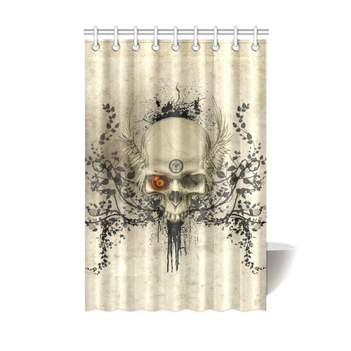 Amazing skull with wings,red eye Shower Curtain 48"x72"