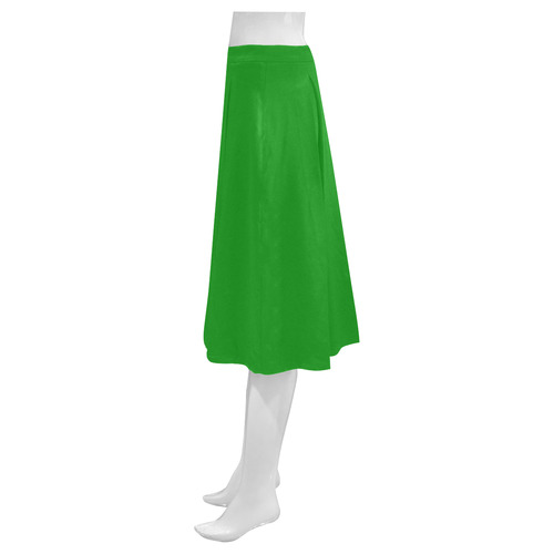 Smoke Green Flames Mnemosyne Women's Crepe Skirt (Model D16)