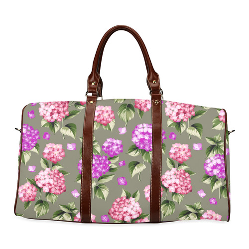 Beautiful Pink Hydrangea Flower Floral Waterproof Travel Bag/Small (Model 1639)