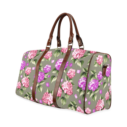 Beautiful Pink Hydrangea Flower Floral Waterproof Travel Bag/Small (Model 1639)
