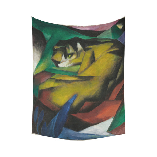 Franz Marc - The Tiger Cotton Linen Wall Tapestry 60"x 80"