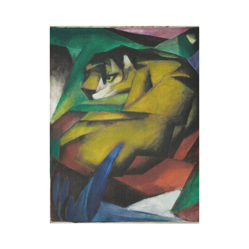 Franz Marc - The Tiger Cotton Linen Wall Tapestry 60"x 80"