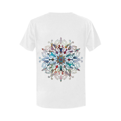 Ornaments MANDALA PONY multicolored Women's T-Shirt in USA Size (Two Sides Printing)