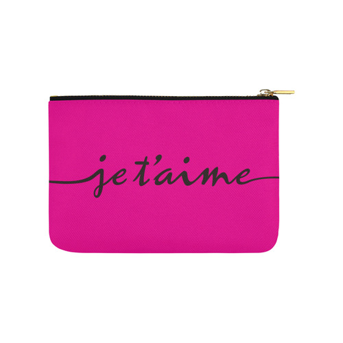 Romantic je t'aime - french love - black Carry-All Pouch 9.5''x6''