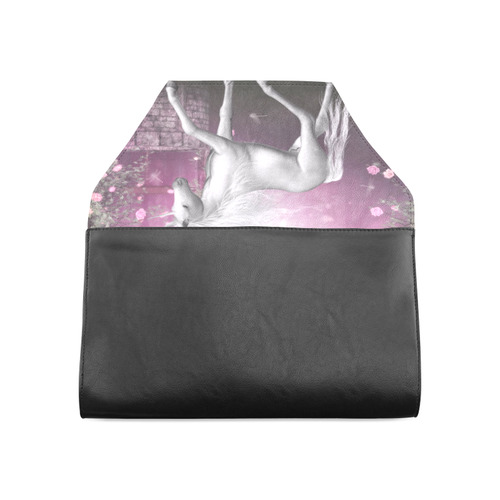 unicorn in a roses garden Clutch Bag (Model 1630)