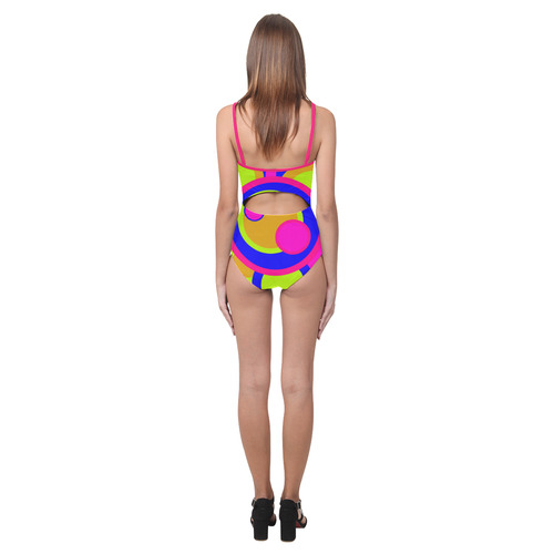 Coloured Circles Strap Swimsuit ( Model S05)