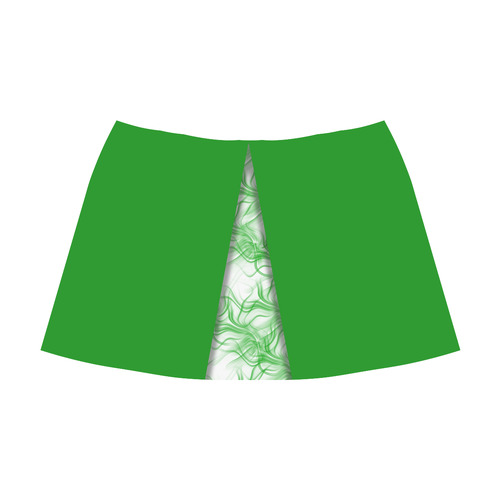 Smoke Green Flames Mnemosyne Women's Crepe Skirt (Model D16)