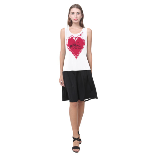 NASTY WOMAN ART HEART for powerwomen Sleeveless Splicing Shift Dress(Model D17)