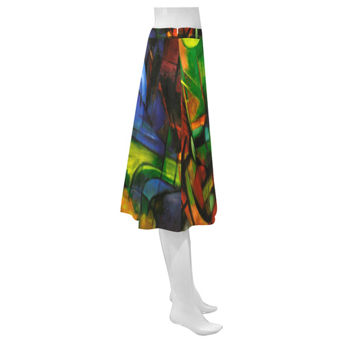 Franz Marc - Deers in the Wood II Mnemosyne Women's Crepe Skirt (Model D16)