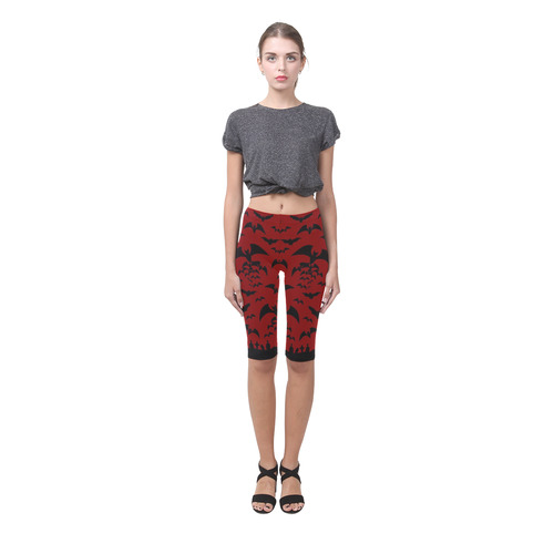 red bats Hestia Cropped Leggings (Model L03)