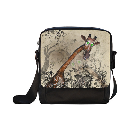 Funny, happy giraffe Crossbody Nylon Bags (Model 1633)
