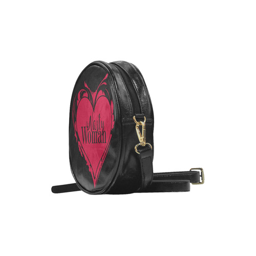 NASTY WOMAN ART HEART for powerwomen Round Sling Bag (Model 1647)