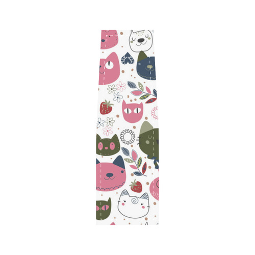 Pink Black White Cute Cats Hearts Flowers Saddle Bag/Small (Model 1649) Full Customization