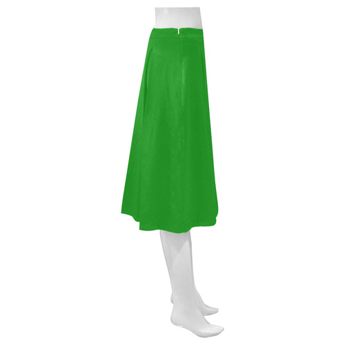 Smoke Green Flames Mnemosyne Women's Crepe Skirt (Model D16)