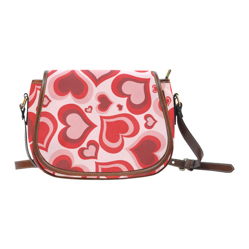 Retro Love by Popart Saddle Bag/Small (Model 1649) Full Customization