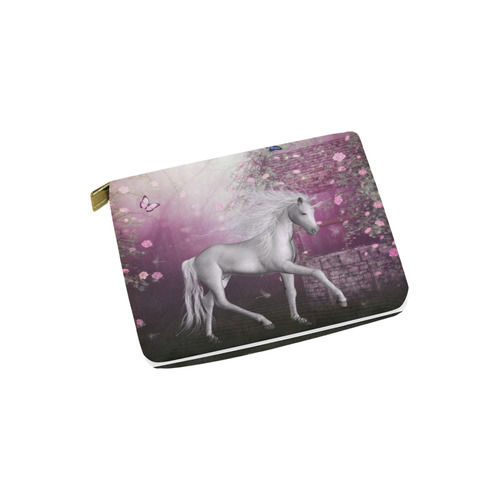 unicorn in a roses garden Carry-All Pouch 6''x5''