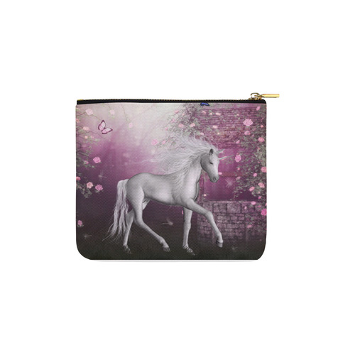 unicorn in a roses garden Carry-All Pouch 6''x5''