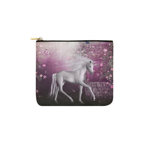 unicorn in a roses garden Carry-All Pouch 6''x5''