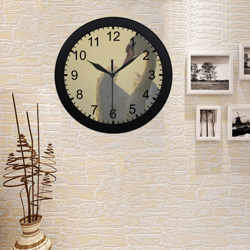 Graceful White Swan Circular Plastic Wall clock