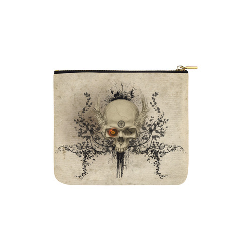 Amazing skull with wings,red eye Carry-All Pouch 6''x5''