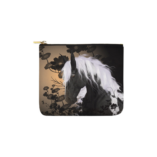 Wonderful black horse with white mane Carry-All Pouch 6''x5''