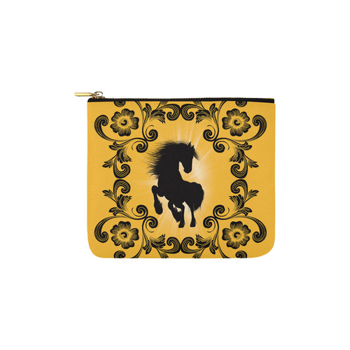 Black horse silhouette Carry-All Pouch 6''x5''