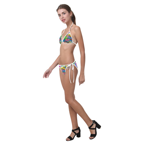 Colorful Paper Clips Custom Bikini Swimsuit (Model S01)
