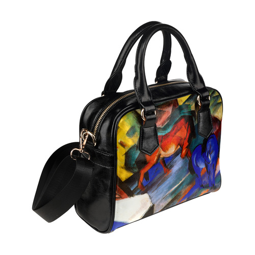 Red and Blue Horse by Franz Marc Shoulder Handbag (Model 1634)