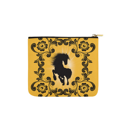 Black horse silhouette Carry-All Pouch 6''x5''