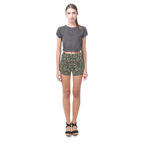 Forest Camouflage Pattern Briseis Skinny Shorts (Model L04)