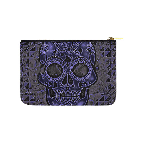 skull blue Carry-All Pouch 9.5''x6''