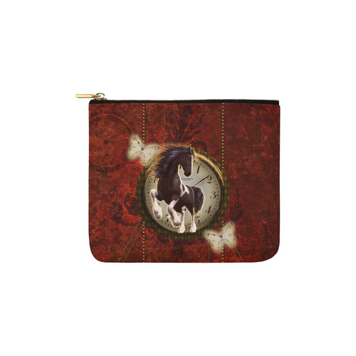 Wonderful horse on a clock Carry-All Pouch 6''x5''