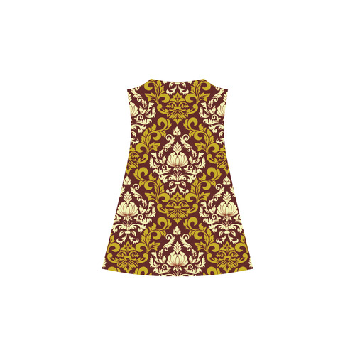 Elegant Vintage Damask Floral Pattern Alcestis Slip Dress (Model D05)
