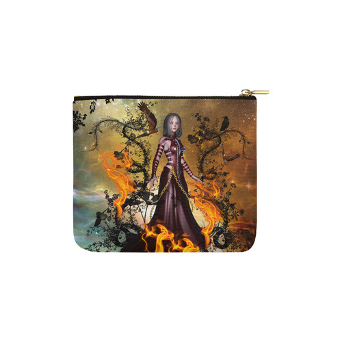 Awesome fairy with fire Carry-All Pouch 6''x5''