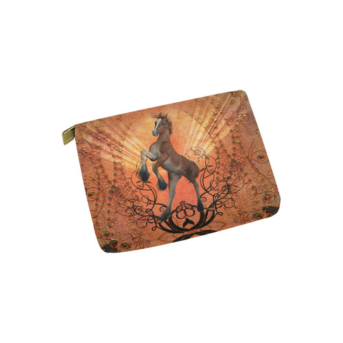 Awesome, cute foal with floral elements Carry-All Pouch 6''x5''