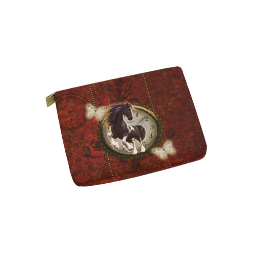 Wonderful horse on a clock Carry-All Pouch 6''x5''