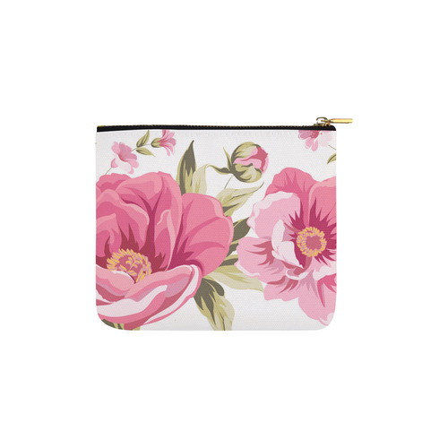 Beautiful Vintage Pink Floral Pattern Carry-All Pouch 6''x5''