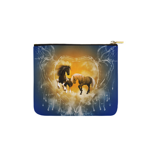 Horses with heart made of water Carry-All Pouch 6''x5''