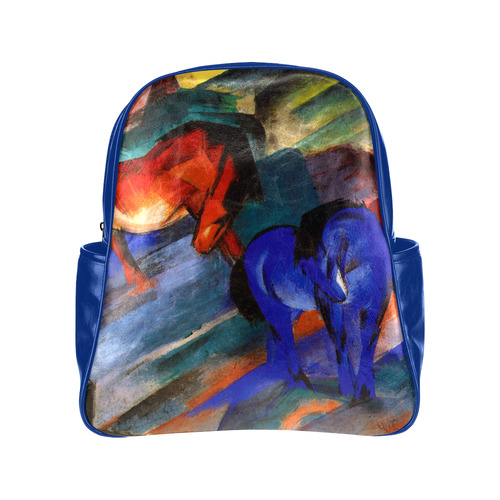 Red and Blue Horse by Franz Marc Multi-Pockets Backpack (Model 1636)