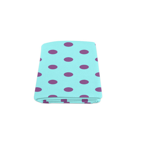 Original vintage Blanket with purple and cyan Dots. New edition available in our Shop Blanket 50"x60"