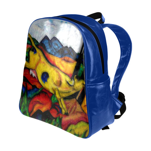 Yellow Cow by Franz Marc Multi-Pockets Backpack (Model 1636)