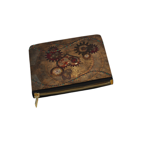 Steampunk, noble design clocks and gears Carry-All Pouch 6''x5''