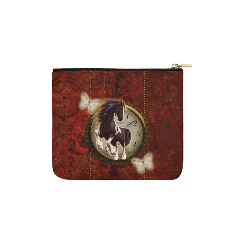 Wonderful horse on a clock Carry-All Pouch 6''x5''