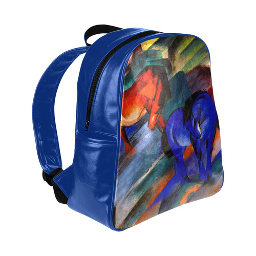 Red and Blue Horse by Franz Marc Multi-Pockets Backpack (Model 1636)