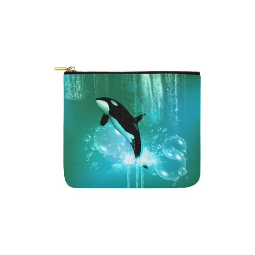 Orca with bubbles Carry-All Pouch 6''x5''