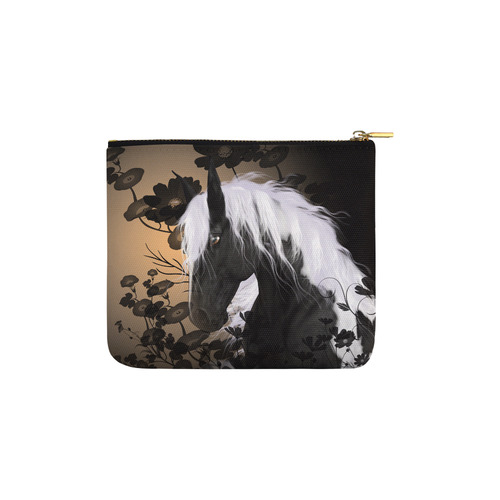 Wonderful black horse with white mane Carry-All Pouch 6''x5''